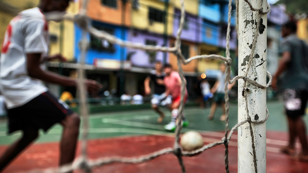 Soccer : Football in Favela Rochina, Rio de Janeiro, Brazil, the biggest Favela in South America